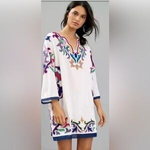 Anthropologie Olympia Embroidered Tunic Dress. New with tags
